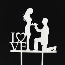  7683 39 Esküvői tortadísz fehér - csinaldmagadshop