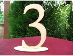  Natúr fa - Asztalszám 3-as 15cm - csinaldmagadshop