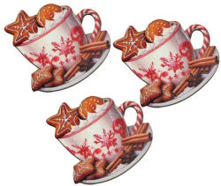 Corolla Exp-Imp. Kft Nyomtatott dekorkarton - Karácsonyi forró csoki - fehér bögre 3db/csomag