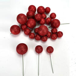 Corolla Exp-Imp. Kft Csillámos gömb pick piros 30db/cs