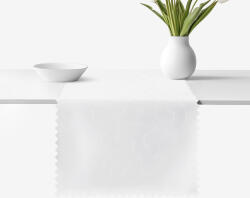 Goldea napron festiv de masă impermeabil - alb cu ornamente mari 50x180 cm Fata de masa