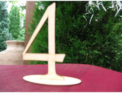  Natúr fa - Asztalszám 4-es 15cm - csinaldmagadshop
