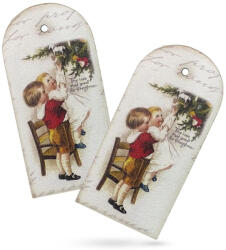 Corolla Nyomtatott dekorkarton - Vintage karácsonyi tábla 2db/csomag