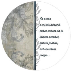 Nyomtatott fa tábla koszorú közép - Ez a ház 14, 8cm - csinaldmagadshop