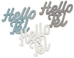  Ezüst "Hello Tél" felirat színes 4, 5x4, 2cm 3db/csomag - csinaldmagadshop