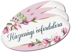  Nyomtatott dekorkarton - Házassági évfordulóra ovál tábla 3db - csinaldmagadshop