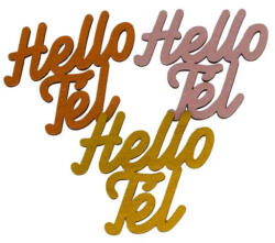  Arany "Hello Tél" felirat színes 4, 5x4, 2cm 3db/csomag - csinaldmagadshop