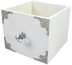  Dekoláda fehér kocka gombbal 13x13x11cm - csinaldmagadshop