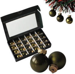 Corolla Exp-Imp. Kft Karácsonyi üveggömb kicsi 24db/csomag oliva