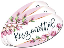  Nyomtatott dekorkarton - Köszönettel ovál 3db/csomag - csinaldmagadshop