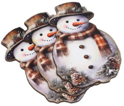  Nyomtatott dekorkarton - Hóember 3db/cs - csinaldmagadshop