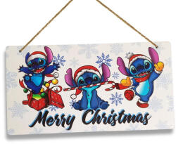 Corolla Exp-Imp. Kft Nyomtatott fa tábla - Stitch Merry Christmas 24, 3x13cm