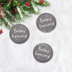 Corolla Nyomtatott fa tábla - Boldog Karácsonyt tábla 3db/csomag Szürke/fehér