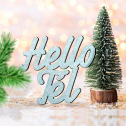  Kékezüst "Hello Tél" felirat színes 10x10cm - csinaldmagadshop