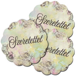  Nyomtatott fa tábla - Virágos tábla - Szeretettel 3db/csom - csinaldmagadshop