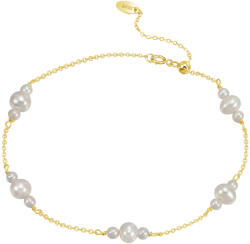 BeSpecial Bratara argint 925 placata cu aur 14 k cu perle naturale (BRR211)