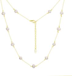 BeSpecial Colier argint 925 placat cu aur 14K cu perle naturale (CRR219)