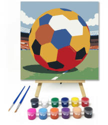 Számfestő Focilabda 2 - gyerek számfestő készlet - 20×20 cm (Keretre feszítve) (crea_gyerek_542-20X20-KF)