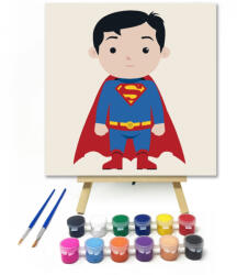 Számfestő Kis szuperhős - gyerek számfestő készlet - 20×20 cm (Keretre feszítve) (crea_gyerek_359-20X20-KF)