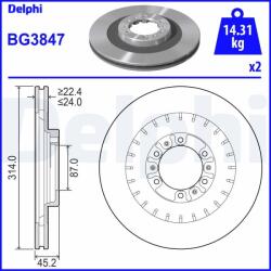 DELPHI féktárcsa DELPHI BG3847 (BG3847)