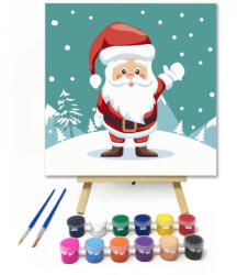 Számfestő Mikulás hóesésben- gyerek számfestő készlet - 20×20 cm (Keretre feszítve) (santaclaus130-20X20-KF)