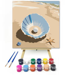 Számfestő Kagyló a tengerparton - gyerek számfestő készlet - 20×20 cm (Keretre feszítve) (crea_gyerek_625-20X20-KF)