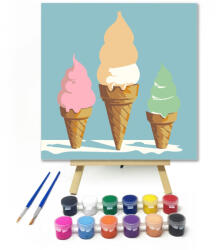 Számfestő Három nyalánkság - gyerek számfestő készlet - 20×20 cm (Keretre feszítve) (crea_gyerek_633-20X20-KF)