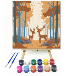  Őzikék - gyerek számfestő készlet - 20×20 cm (Keretre feszítve)
