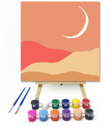  Felkelő Hold - gyerek számfestő készlet - 20×20 cm (Keretre feszítve)