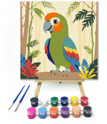 Számfestő Tarka tollú barát - gyerek számfestő készlet - 20×20 cm (Keretre feszítve) (crea_gyerek_277-20X20-KF)