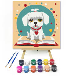  Tudós kis kedvenc - gyerek számfestő készlet - 20×20 cm (Keretre feszítve)