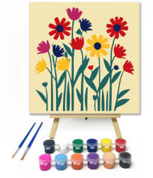 Számfestő Nyári virágok tánca - gyerek számfestő készlet - 20×20 cm (Keretre feszítve) (crea_gyerek_368-20X20-KF)