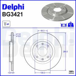 DELPHI féktárcsa DELPHI BG3421 (BG3421)