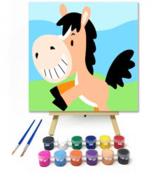  Lovacska - gyerek számfestő készlet - 20×20 cm (Keretre feszítve)