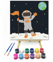 Űrhajós - gyerek számfestő készlet - 20×20 cm (Keretre feszítve)