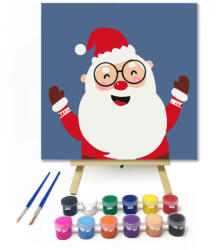  Télapó - gyerek számfestő készlet - 20×20 cm (Keretre feszítve)