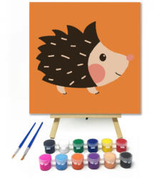 Számfestő Sündisznó - gyerek számfestő készlet - 20×20 cm (Keretre feszítve) (szamkid350-20X20-KF)