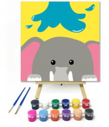  Fürdés - gyerek számfestő készlet - 20×20 cm (Keretre feszítve)