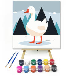  Lúd az erdőben - gyerek számfestő készlet - 20×20 cm (Keretre feszítve)