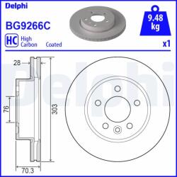 DELPHI féktárcsa DELPHI BG9266C (BG9266C)