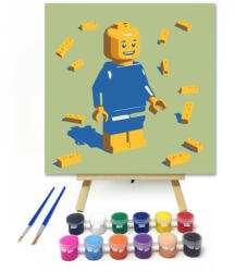  Kockák között - gyerek számfestő készlet - 20×20 cm (Keretre feszítve)