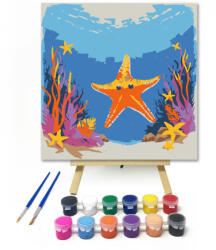 Számfestő Tengeri csillag - gyerek számfestő készlet - 20×20 cm (Keretre feszítve) (crea_gyerek_265-20X20-KF)