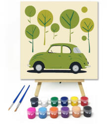  Zöld erdőben - gyerek számfestő készlet - 20×20 cm (Keretre feszítve)