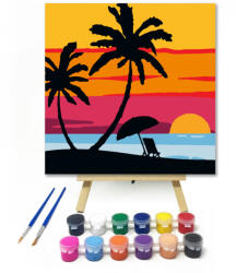 Számfestő Tengerpart - gyerek számfestő készlet - 20×20 cm (Keretre feszítve) (szamkid301-20X20-KF)