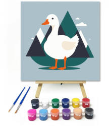  Lúd a hegy előtt - gyerek számfestő készlet - 20×20 cm (Keretre feszítve)