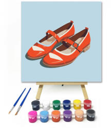 Számfestő Narancssárga nyári cipellők - gyerek számfestő készlet - 20×20 cm (Keretre feszítve) (crea_gyerek_551-20X20-KF)