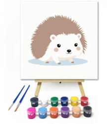  Pici sünike - gyerek számfestő készlet - 20×20 cm (Keretre feszítve)