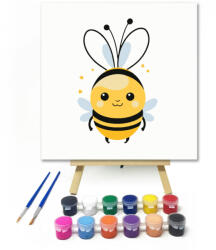 Számfestő Pufók méhecske - gyerek számfestő készlet - 30×30 cm (Keret nélkül) (crea_gyerek_203-30X30-KN)