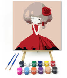  Elegáns - gyerek számfestő készlet - 20×20 cm (Keretre feszítve)