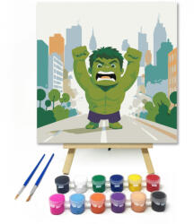  Városi óriás - gyerek számfestő készlet - 20×20 cm (Keretre feszítve)